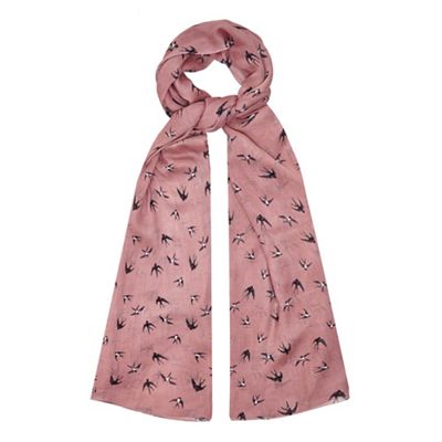 Cream Swallow Printed Scarf